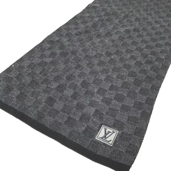 LOUIS VUITTON Damier Graphite Echarpes petit Damier Scarf Black/gray - Picture 3 of 14
